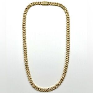 18k Gold Plated, 925 Silver, 9.OCTW Moissanite Square Miami Cuban Chain
